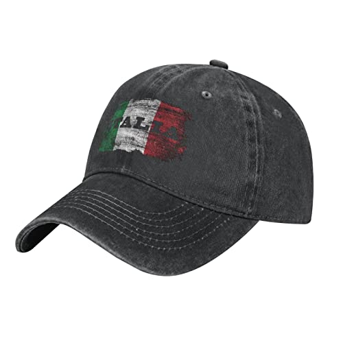 874 Baseballkappe Unisex Italia Italien Italienische Flagge Schwarz Baseball Mützen Snapback Basecap Verstellbar Baseball Kappe Für Cotton Basecap Vintage Distressed Stickerei Cap von 874