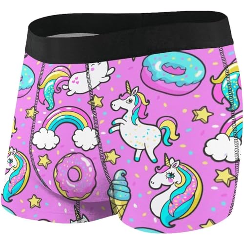 874 Boxer Unterwäsche Niedlicher Einhorn-Mais Männer Unterwäsche Atmungsaktive Boxer Retroshorts Stilvolle Männer Unterhosen XXL von 874