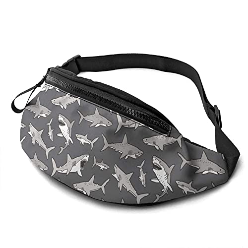 Bauchtasche Hai Unisex Hüfttaschen Atmungsaktiv,Mit Reißverschluss Damen Brustbeutel Für Fitness Herren Geschenke 14X35Cm von 874