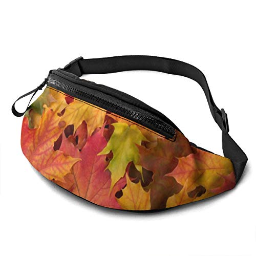 Bauchtasche Herbstliche Ahornblätter Unisex Hüfttasche Stylisch,Multifunktionale Sport Gürteltasche Für Damen Joggen Radfahren 14X35Cm von 874