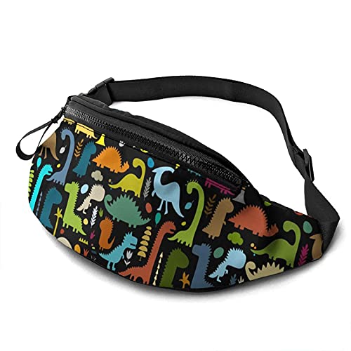 Bauchtasche Lustige Dinosaurier Unisex Gurttasche Verstellbarer,Mode Lauftasche Für Wandern Geschenke Damen 14X35Cm von 874