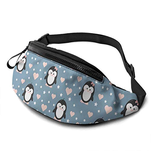 Bauchtasche Niedliche Pinguinherzen Unisex Taillentasche Verstellbarer,Stylisch Hüfttaschen Für Herren Spazieren Geschenke 14X35Cm von 874