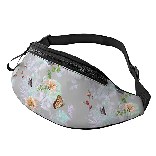 Brusttasche Schmetterlingsblattblumen Unisex Sport Hüfttasche Mode,Stylisch Damen Brustbeutel Für Radfahren Damen Spazieren 14X35Cm von 874