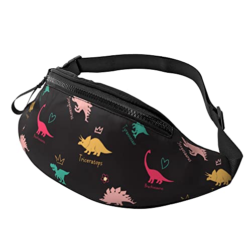 Damen Bauchtasche Handgezeichneter Dinosaurier Unisex Sport Hüfttasche Multifunktionale,Atmungsaktiv Umhängetaschen Für Sport Damen Radfahren 14X35Cm von 874