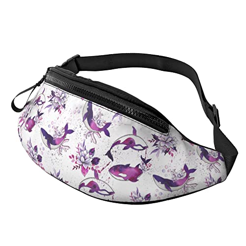 Damen Brustbeutel Lila Walblume Unisex Umhängetaschen Mode,Atmungsaktiv Hüfttasche Für Camping Wandern Radfahren 14X35Cm von 874