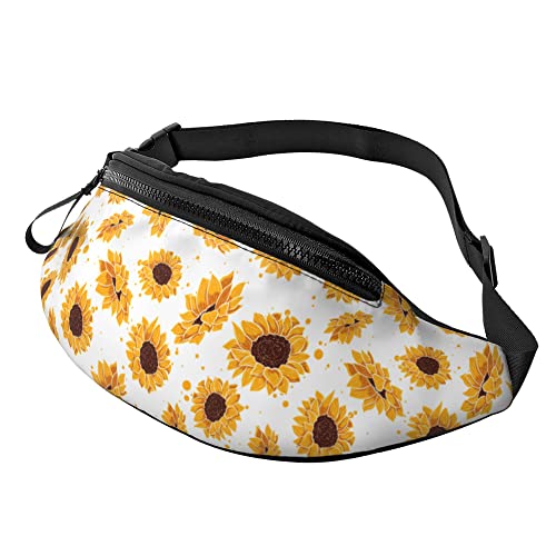 Damen Brustbeutel Weiße Sonnenblume Unisex Handytasche Tasche Stylisch,Mode Bauchtasche Für Running Hundetraining Herren 14X35Cm von 874