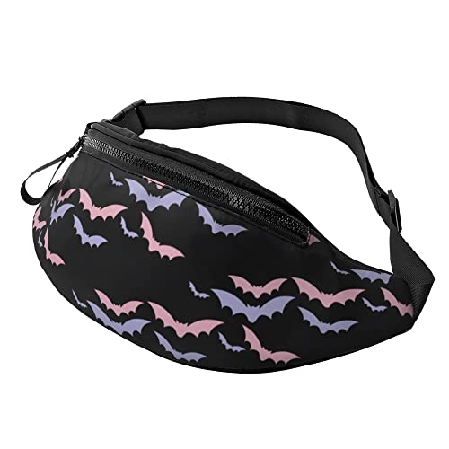 Gürteltasche Farbfledermäuse Unisex Damen Brustbeutel Mit Reißverschluss,Verstellbarer Sporttasche Für Damen Reisen Herren 14X35Cm von 874