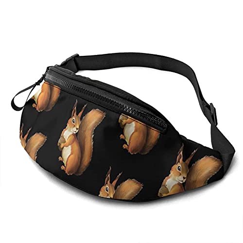 Gürteltasche Lustiges Eichhörnchen Unisex Hüfttaschen Stylisch,Verstellbarer Bauchtasche Für Herren Wandern Joggen 14X35Cm von 874