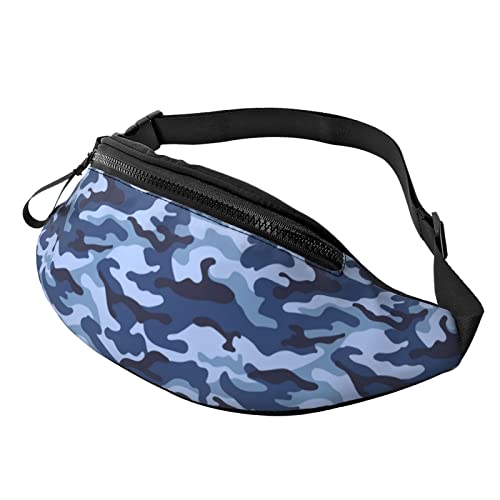 Gürteltasche Militärisches Tarnblau Unisex Waist Fanny Pack Stylisch,Mode Sporttasche Für Herren Geschenke Aktivitäten 14X35Cm von 874