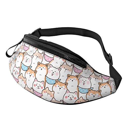 Gürteltasche Niedliches Shiba Inu-Muster Unisex Damen Brustbeutel Multifunktionale,Stylisch Sport Hüfttasche Für Wandern Hundetraining Fitness 14X35Cm von 874