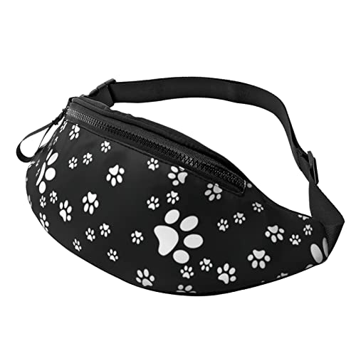 Gurttasche Buntes Hunde-Katzenpfoten-Muster Unisex Damen Brustbeutel Verstellbarer,Multifunktionale Damen Bauchtasche Für Aktivitäten Outdoor Hundetraining 14X35Cm von 874