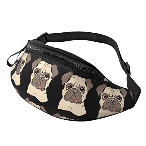 Gurttasche Gestreifter Hund Unisex Sport Hüfttasche Mit Reißverschluss,Stylisch Schultertaschen Für Camping Fahrrad Damen 14X35Cm von 874