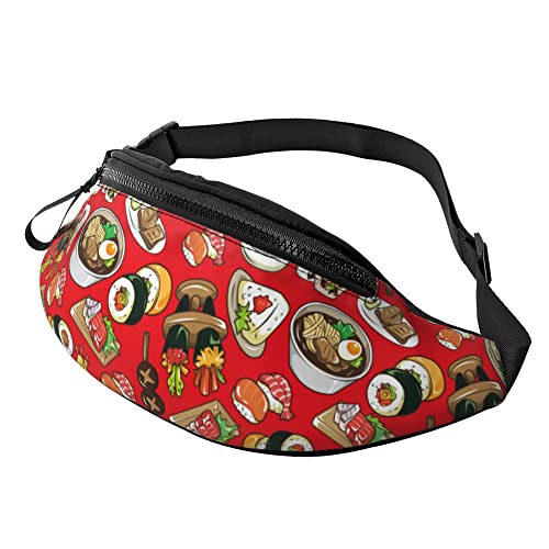 Gurttasche Japanisches Essen Unisex Hüfttaschen Mode,Atmungsaktiv Schultertaschen Für Aktivitäten Fahrrad Herren 14X35Cm von 874