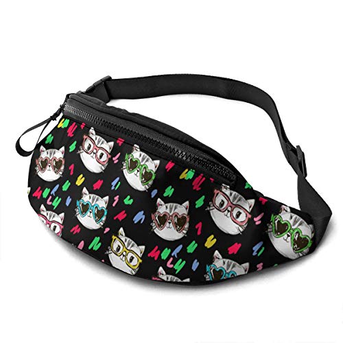 Gurttasche Katzen Unisex Hüfttasche Stylisch,Mode Umhängetaschen Für Herren Laufen Joggen 14X35Cm von 874