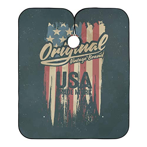 Haarschneideschürze Amerikanische Vintage-Flagge Friseur Umhänge Polyester Friseure Kleid Universal Haarschneiden Umhang Für Erwachsene Kinder Haarschnitt von 874