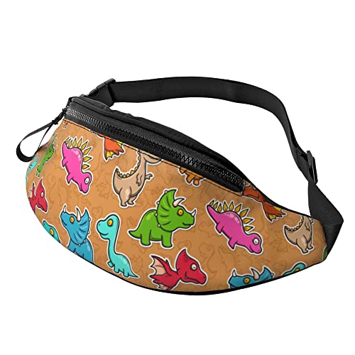 Hüfttasche Handgezeichnete Dinosaurier Unisex Gurttasche Multifunktionale,Mit Reißverschluss Handytasche Tasche Für Hundetraining Damen Fitness 14X35Cm von 874