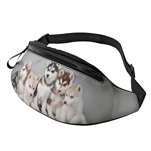 Hüfttasche Husky-Welpen Unisex Lauftasche Atmungsaktiv,Mode Bauchtasche Für Damen Spazieren Fitness 14X35Cm von 874