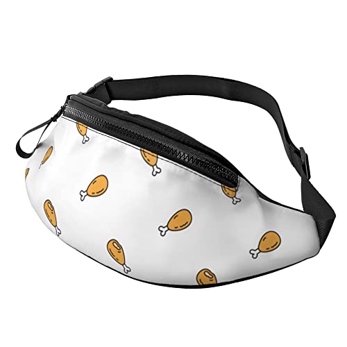 Hüfttasche Knusprig Frittiertes Hühnchen Unisex Waist Fanny Pack Große Kapazität,Mode Bauchtasche Für Fitness Hundetraining Damen 14X35Cm von 874