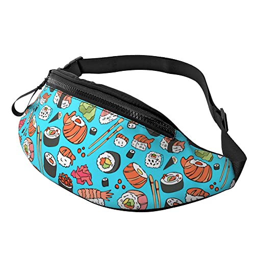 Hüfttaschen Japanisches Sushi-Muster Unisex Handytasche Tasche Atmungsaktiv,Stylisch Damen Bauchtasche Für Fitness Fahrrad Hundetraining 14X35Cm von 874