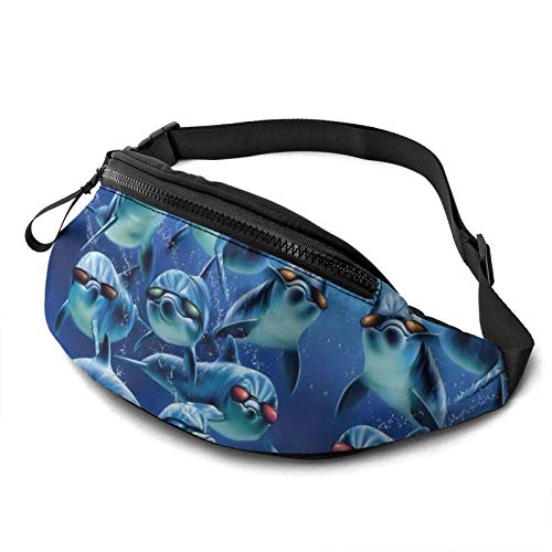 Hüfttaschen Lustiger Delphin Unisex Lauftasche Stylisch,Große Kapazität Brusttasche Für Herren Wandern Outdoor 14X35Cm von 874