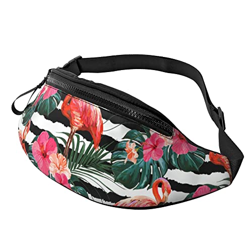 Lauftasche Gestreifter Weißer Flamingo Unisex Handytasche Tasche Große Kapazität,Verstellbarer Sport Hüfttasche Für Radfahren Sport Herren 14X35Cm von 874