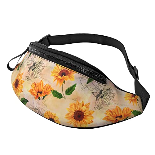 Lauftasche Lebendige Gelbe Sonnenblume Unisex Sport Hüfttasche Mode,Multifunktionale Bauchtasche Für Outdoor Camping Damen 14X35Cm von 874