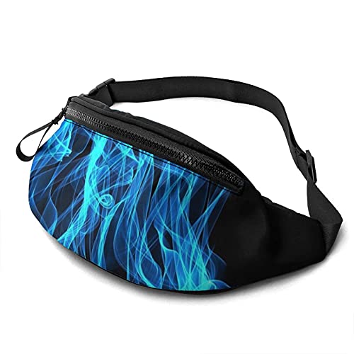 Schultertaschen Blaues Flammenfeuer Unisex Waist Fanny Pack Mode,Stylisch Damen Brustbeutel Für Geschenke Damen Fitness 14X35Cm von 874