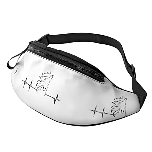 Schultertaschen Pferdeherzschlag Unisex Sport Hüfttasche Verstellbarer,Atmungsaktiv Bauchtasche Für Herren Damen Aktivitäten 14X35Cm von 874