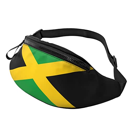 Sport Gürteltasche Jamaikanischer Flaggenstreifen Unisex Umhängetaschen Atmungsaktiv,Multifunktionale Gürteltasche Für Damen Geschenke Radfahren 14X35Cm von 874