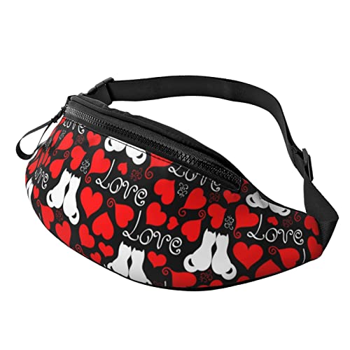 Sport Gürteltasche Rote Schwarze Und Weiße Herzen Unisex Sport Hüfttasche Große Kapazität,Mode Lauftasche Für Damen Wandern Fitness 14X35Cm von 874