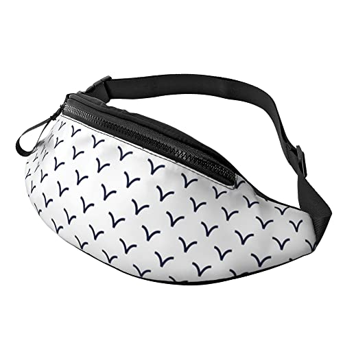 Sport Gürteltasche Weiße Blaue Möwe Mit Einfacher Linie Unisex Sport Hüfttasche Multifunktionale,Stylisch Taillentasche Für Damen Radfahren Spazieren 14X35Cm von 874