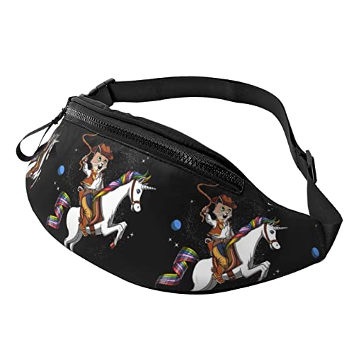 Sport Hüfttasche Katzen-Cowboy Reitet Einhorn Unisex Gürteltasche Multifunktionale,Stylisch Damen Brustbeutel Für Aktivitäten Camping Joggen 14X35Cm von 874