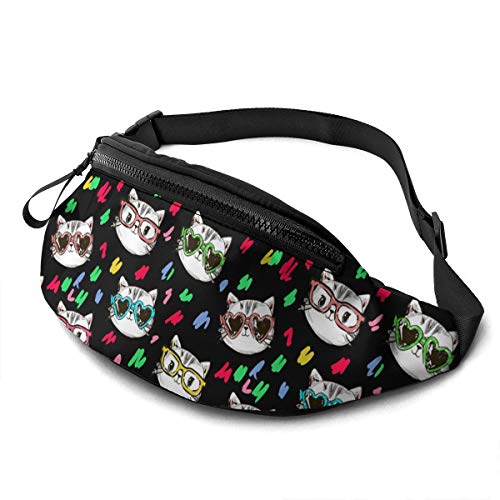 Sport Hüfttasche Katzen Unisex Gürteltasche Verstellbarer,Stylisch Brusttasche Für Hundetraining Damen Sport 14X35Cm von 874