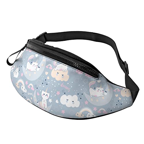 Sport Hüfttasche Niedlicher Wolkenmond Unisex Waist Fanny Pack Mode,Verstellbarer Hüfttasche Für Damen Fitness Joggen 14X35Cm von 874