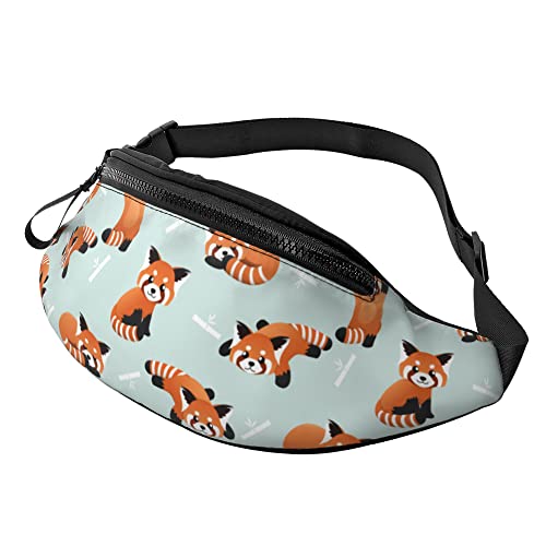 Sport Hüfttasche Süßer Roter Panda Unisex Hüfttasche Verstellbarer,Mit Reißverschluss Taillentasche Für Laufen Herren Hundetraining 14X35Cm von 874