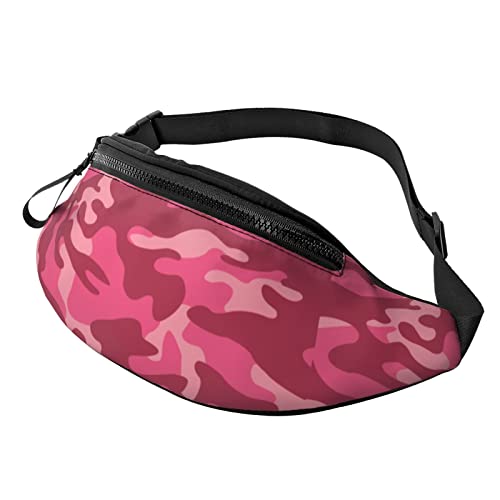 Sporttasche Rosa Camo-Muster Unisex Brusttasche Atmungsaktiv,Verstellbarer Umhängetaschen Für Herren Geschenke Joggen 14X35Cm von 874