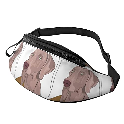 Taillentasche Ohren Hund Grey Hound Weimaraner Unisex Hüfttasche Atmungsaktiv,Mit Reißverschluss Bauchtasche Für Reisen Radfahren Herren 14X35Cm von 874