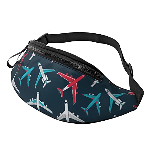 Umhängetaschen Flugzeugmuster Unisex Sporttasche Stylisch,Multifunktionale Damen Bauchtasche Für Herren Spazieren Aktivitäten 14X35Cm von 874