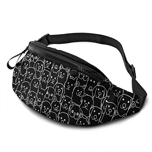 Umhängetaschen Hunde-Skizze Unisex Brusttasche Multifunktionale,Mode Schultertaschen Für Hundetraining Damen Wandern 14X35Cm von 874