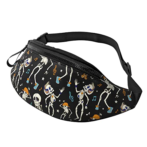 Waist Fanny Pack Tanzende Totenkopf-Halloween-Party Unisex Sport Hüfttasche Multifunktionale,Atmungsaktiv Brusttasche Für Damen Sport Aktivitäten 14X35Cm von 874