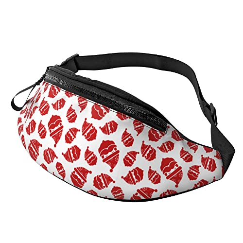 Waist Fanny Pack Weihnachtsbärtiger Opa Unisex Gürteltasche Mode,Verstellbarer Sport Hüfttasche Für Damen Wandern Laufen 14X35Cm von 874