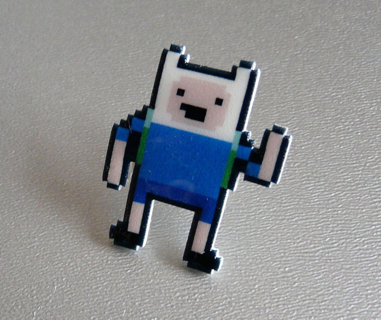Adventure Time Finn The Human Anstecker // Hutnadel Pixel Krawattennadel Retro Anstecknadel Harzbeschichteter Schrumpfplastik Ähnlich Emaille Pin von 8BitZero
