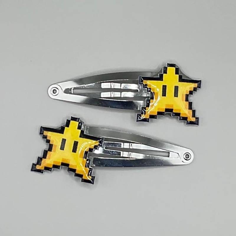 Die Unbesiegbaren Stern-Haarspangen // Super Mario 3 Mario-Haarspangen Geek-Haarspangen Nerdy-Haarspangen Gamer Girl Hair von 8BitZero