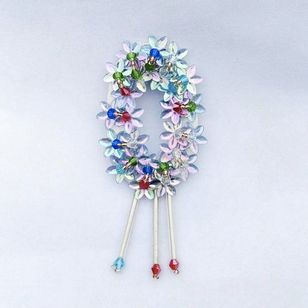 Perlen Strass Blumen Applikation Embroidery Patch Für Stirnbänder von 8Store