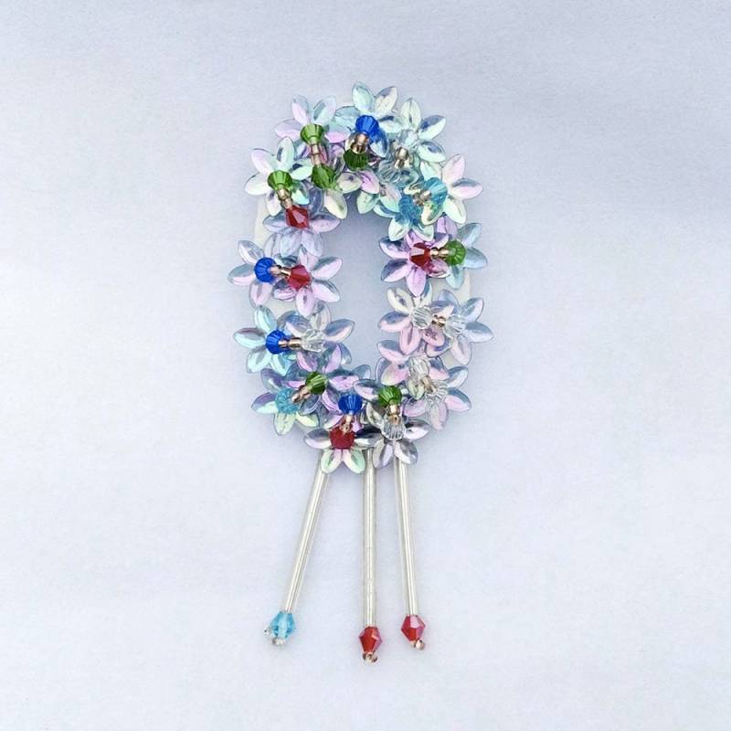 Perlen Strass Blumen Applikation Embroidery Patch Für Stirnbänder von 8Store