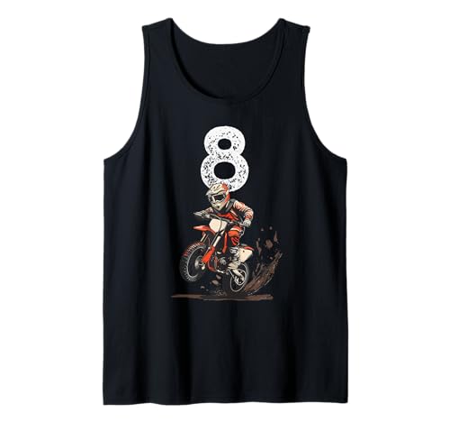 8 Jahre alt, Kinder Dirt Bike Tank Top von 8th Birthday, Motocross and Dirt Bike for Kids