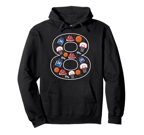 Basketball zum 8. Geburtstag, 8 Jahre, Jungen, Mädchen, Basketball Pullover Hoodie von 8th Birthday 8 Year Old Basketball Boys Girls