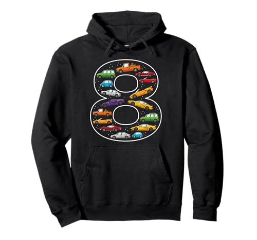 8. Geburtstag 8 Jahre alte Autos Jungen Mädchen Rennen Pullover Hoodie von 8th Birthday 8 Year Old Cars Boys Girls