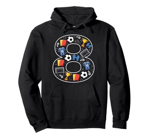 Fußball zum 8. Geburtstag, 8 Jahre, für Jungen und Mädchen Pullover Hoodie von 8th Birthday 8 Year Old Football Boys Girls