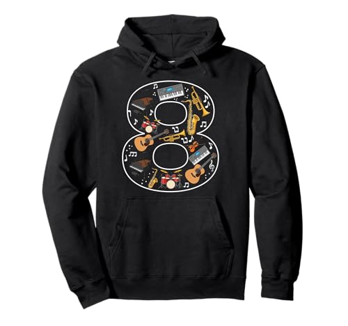 Musikband für Jungen und Mädchen, 8. Geburtstag Pullover Hoodie von 8th Birthday 8 Year Old Music Boys Girls